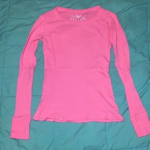 Long sleeve pink tee
